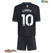 Camiseta Manchester United Matheus Cunha #10 Tercera Equipación para niños 2025-26 manga corta (+ pantalones cortos)